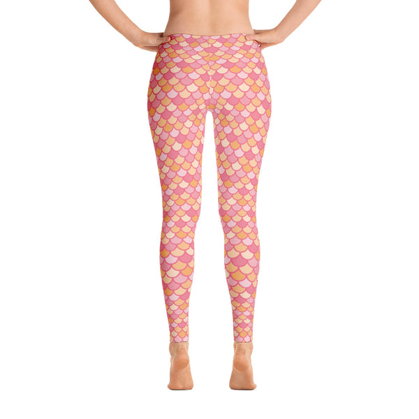Kelby Coral - Classic Mermaid Scales Leggings - Adult