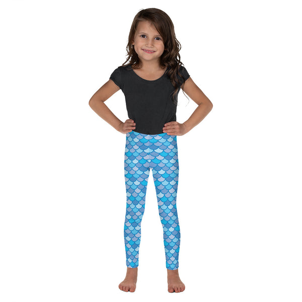Echo Navy Blue - Classic Mermaid Scales Leggings - Kids'