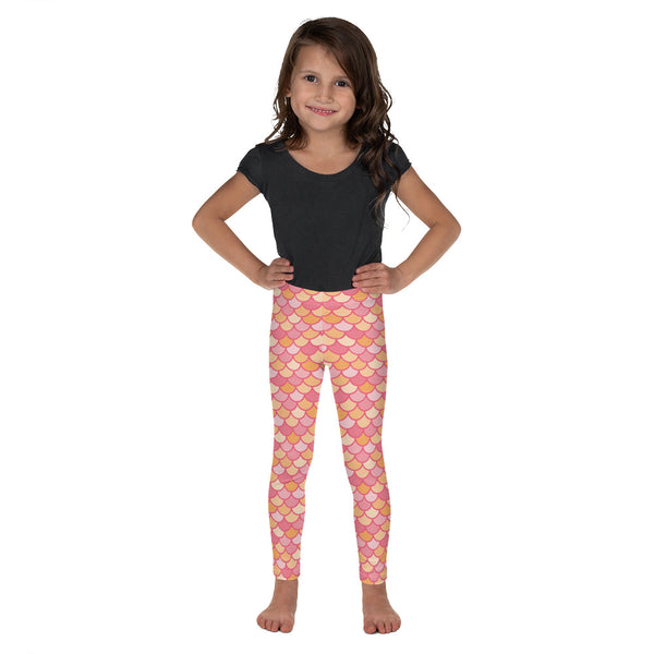 Kelby Coral - Classic Mermaid Scales Leggings - Kids'