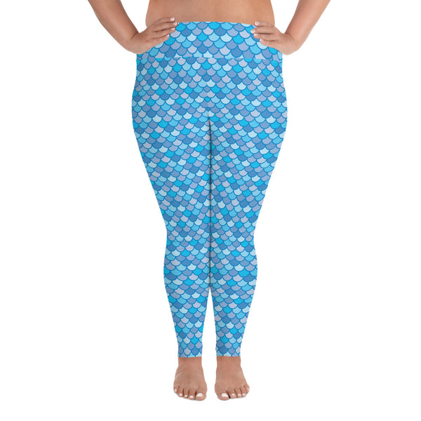 Echo Navy Blue - Classic Mermaid Scales Leggings - MerCurvy