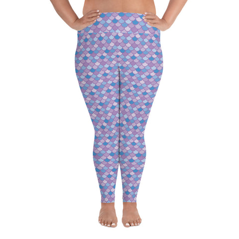 Pippa Purple - Classic Mermaid Scales Leggings - MerCurvy
