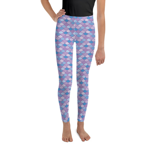 Pippa Purple - Classic Mermaid Scales Leggings - Youth