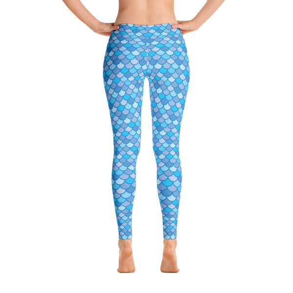Echo Navy Blue - Classic Mermaid Scales Leggings - Adult